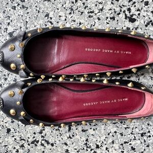 Marc by Marc Jacobs Black Studded Women's Flats